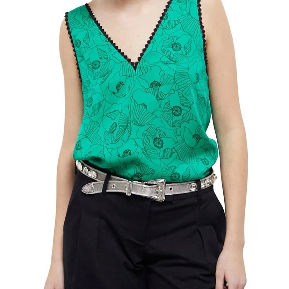 The Kooples Poppy-Print Sleeveless Top
Size 3 Designer BNWT